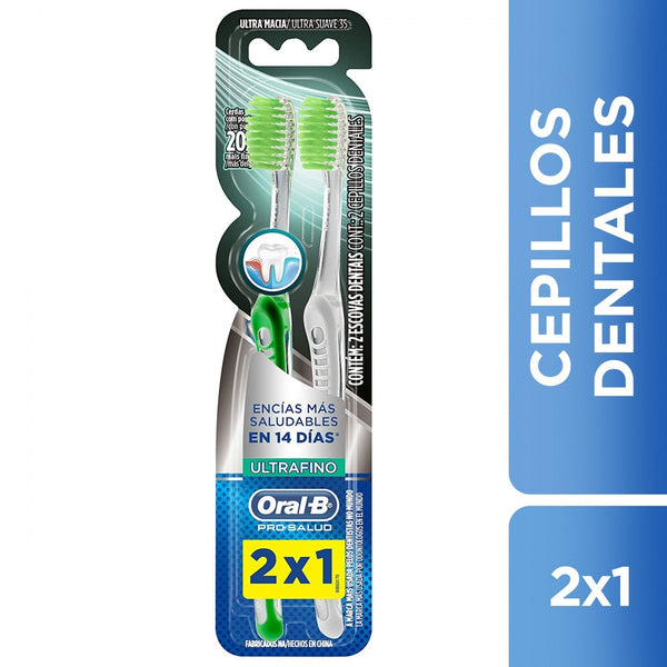 2 Pack of Oral-B Ultra Thin Pro Health Toothbrushes - Deep Cleaning & Comfort Grip