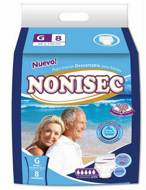 8-Pack Nonisec Disposable Underwear with 360 Fit, Soft Cotton Waistband & More