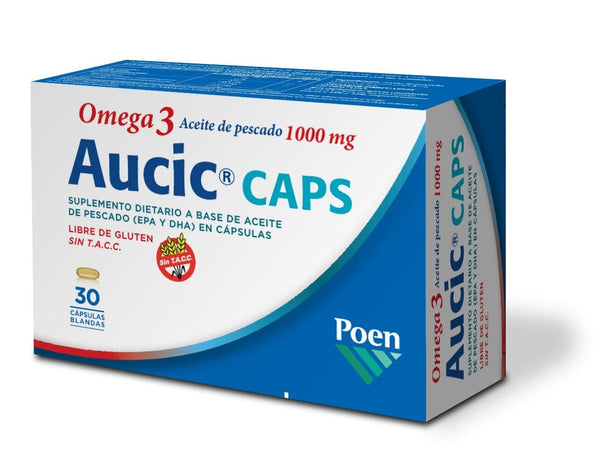 Aucic Fish Omega-3 (30 Units) - GMP, Kosher & Halal Certified - 2 Year Expiry