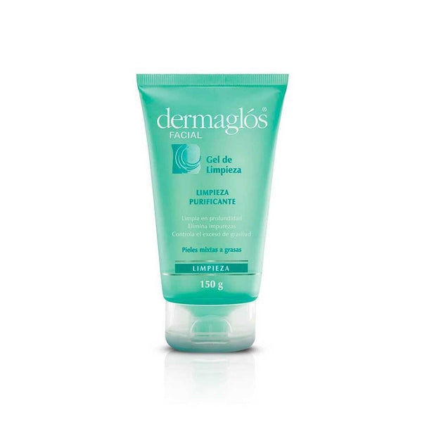 Dermaglos Facial Cleansing Gel Combination To Oily Skin - 150Gr / 5.29Oz - Non-Greasy, Rich in Active Ingredients, Helps Reduce Acne & Blackheads