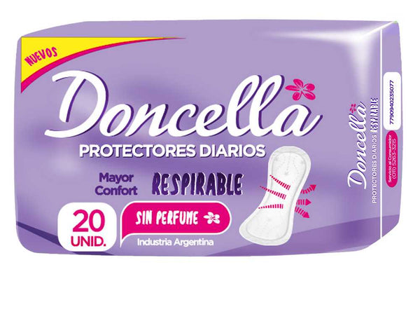 Doncella Breathable Daily Protections (20 Units) - Hypoallergenic, Latex-Free, and Odor Control