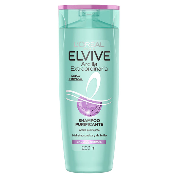 Elvive Loreal Paris Purifying Clay Shampoo | Visibly Purifies Scalp | Strengthens Hair Fiber | Sulfate & Paraben Free 200Ml / 6.76Fl Oz