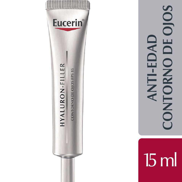 Eucerin Hyaluron Filler Eye Contour Cream: 15ml/0.5fl Oz with SPF 15, UVA Protection & Bioactive Saponin for All Skin Types