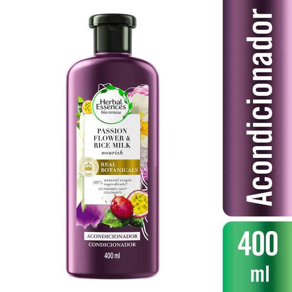 Herbal Essences Bio Renew Flower & Rice Milk Conditioner 400ml/13.52fl oz - Natural Ingredients, Moisturizing, Strengthening, Color Protection, Shine