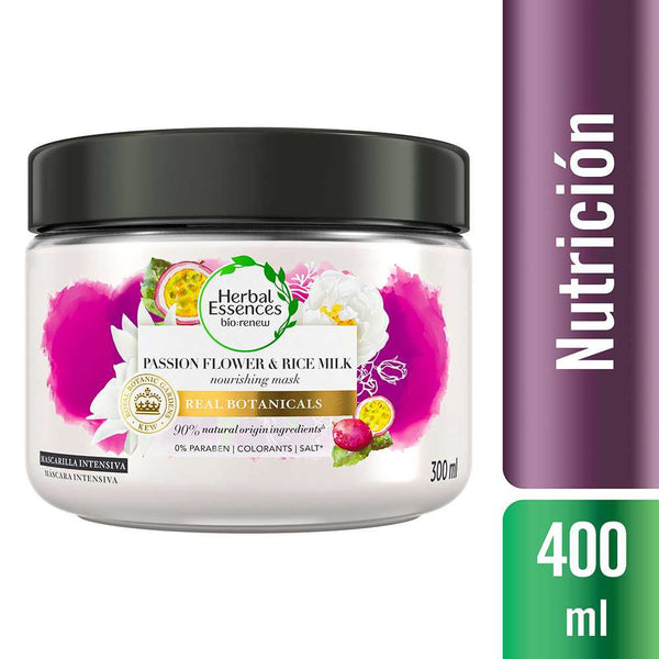 Herbal Essences Intensive Bio Mask Renew (300ml/10.14fl oz) - Nourish Hair with Rice Milk, Aloe Vera & Seaweed