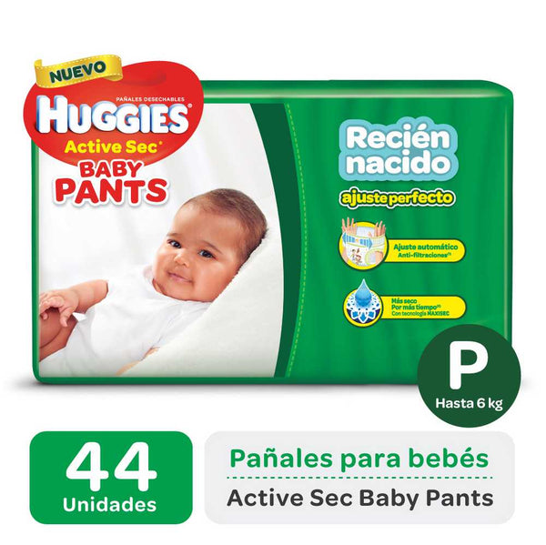 Huggies Active Sec Baby Pants Nappy P (up to 6kg / 13.22 lbs) - 44 Units - 0-6kg - Soft Cover and Padded Waistband - Toy Story Characters - Up to 12 Hours of Protection - MAXISEC Technology