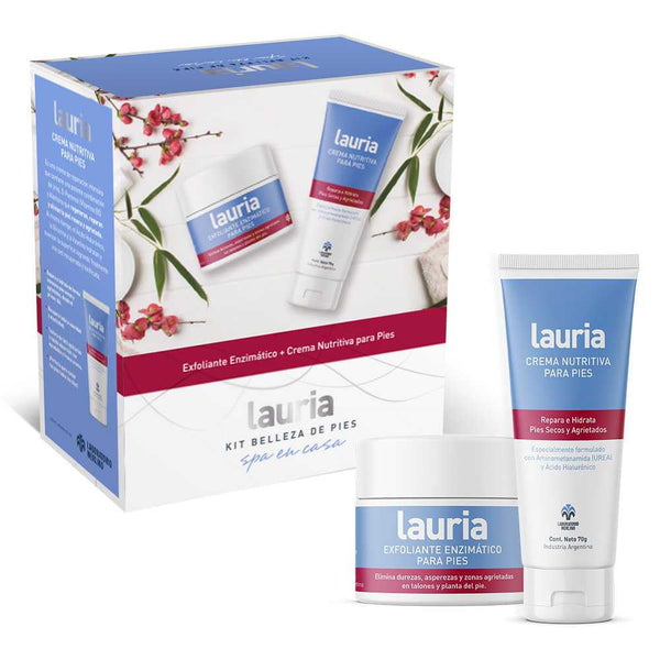 Lauria Foot Beauty Kit: Enzymatic Scrub and Nourishing Cream for Soft, Supple Feet
