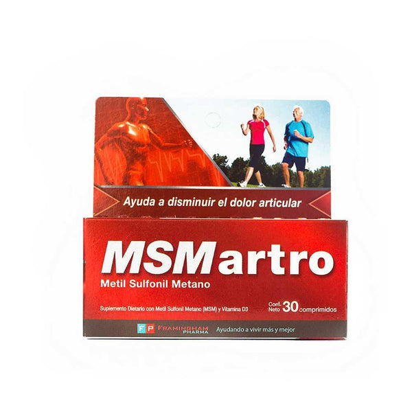 Msmartro Metil Sulfonil Metano (MSM) Tablets for Joint Pain Relief | 30 Tablets per Bottle | Non-GMO & Gluten-Free