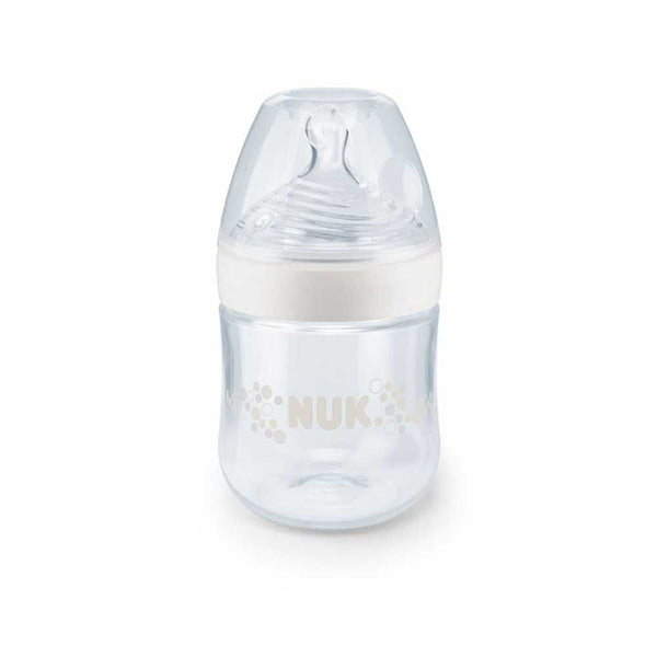 NUK Nature Sense Bottle 0-6M White (150Ml / 5.29Fl Oz) | Ergonomic Design, Wide Neck, Dishwasher Safe & Easy to Clean