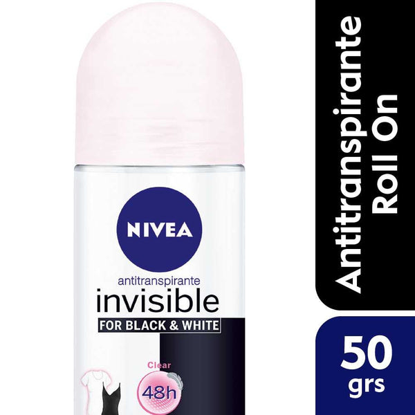 Nivea Roll On Invisible Deodorant B&W Clear: 48-Hour Protection with No White or Yellow Stains 50Ml / 1.69Fl Oz