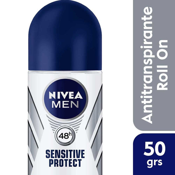 Nivea Roll On Sensitive Protect Deodorant 48 Hours Protection, Avocado Oil & Chamomile Extract, Alcohol-Free, Dermatologically Tested 50Ml / 1.69Fl Oz