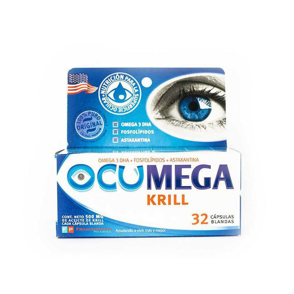 Ocumega Krill Dietary Supplement: 32 Tablets of Natural Omega-3, EPA, DHA, Antioxidants & Vitamins for Eye Health