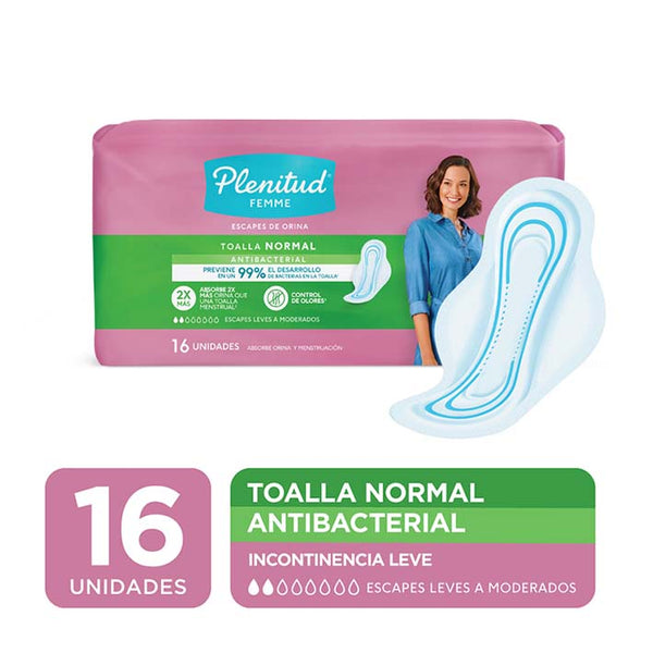 Plenitud Femme Normal Sanitary Towels - 16 Units - Absorbent Core, Cottony Soft Top Sheet & Odor Control