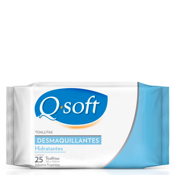Q Soft Moisturizing Makeup Removers (25 Units Ea.) ‚Cotton Extract, Vitamin E, Non-Greasy, Hypoallergenic & Paraben-Free